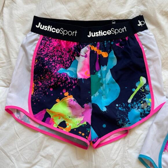 Justice running shorts bundle girls sz s 7/8 multicolor beachy casual athletic - Picture 3 of 6